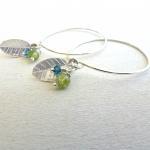 Leaf Charm Earrings in Ster..
